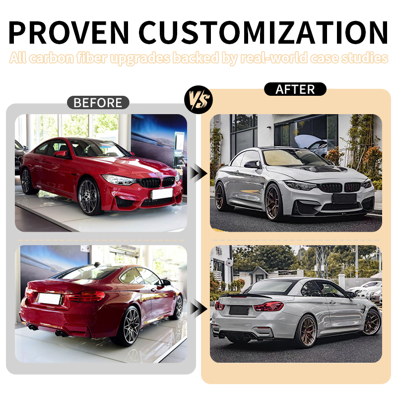 Latest New Model Dry Carbon Fiber Upgrade to MP Style Car Body Kit for BMW M4 F80 F82 F83 Front Rear Lip Side Skirt Bodykit
