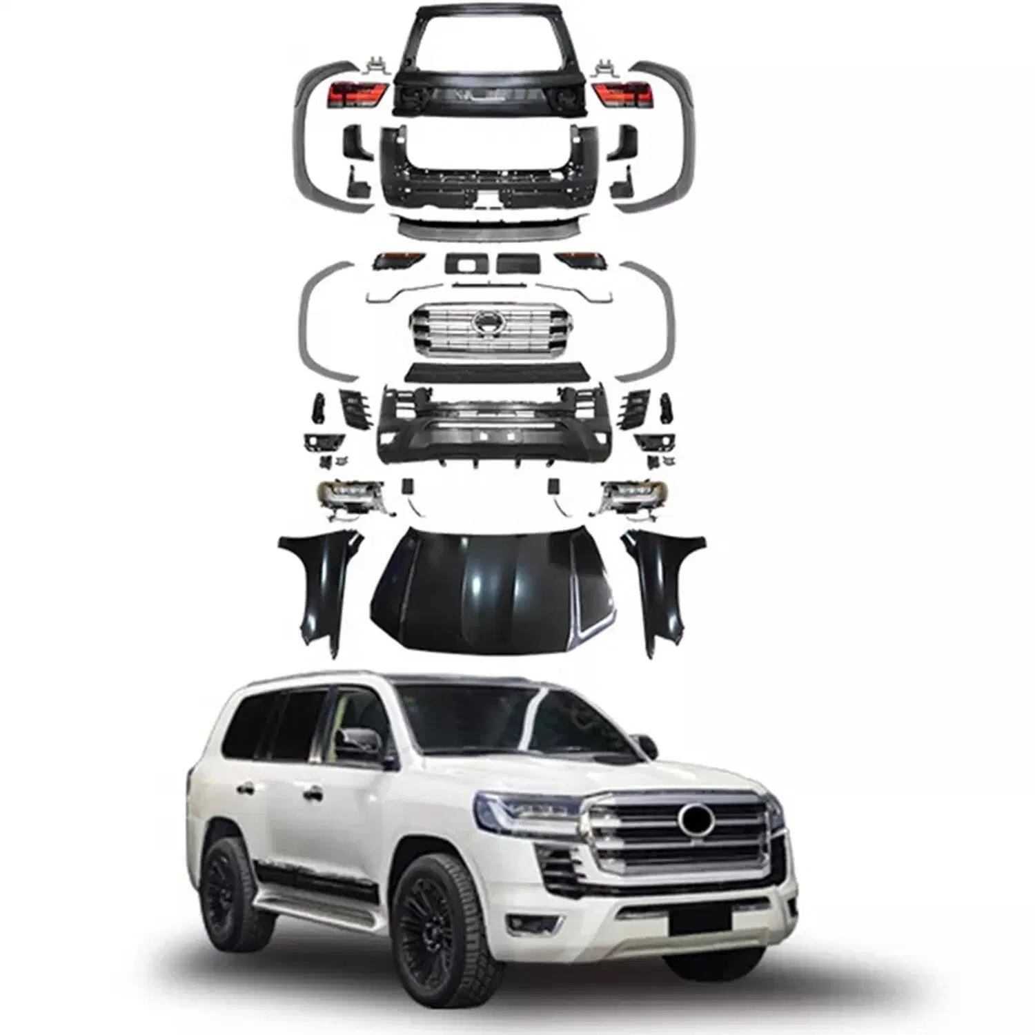 High Quality 2022 New Design Upgrade LC300 Car Accessories Body Kit for 2016-2020 Toyota Land Cruiser LC200 Facelift 300 Model