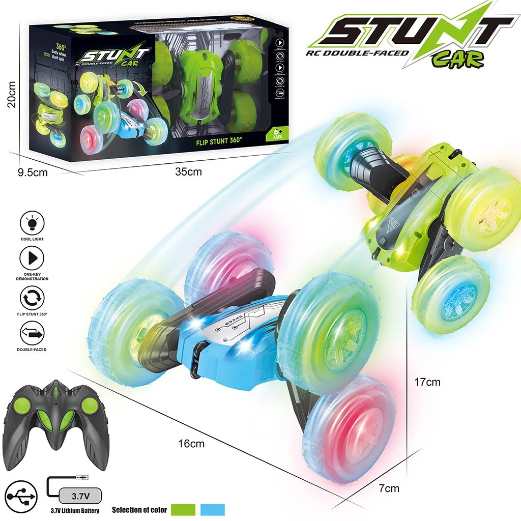 2.4G Remote Control Car Double-Sided Drift Rollover Spinning 360 Degree Standing Stunt Rotation RC Stunt Car with Light Kids Toy 2025 Hot Sale