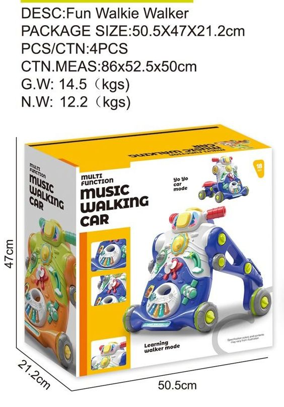 Baby Walker, Anti-Rollover Toddler Push Car Adjustable Baby Learning Walker