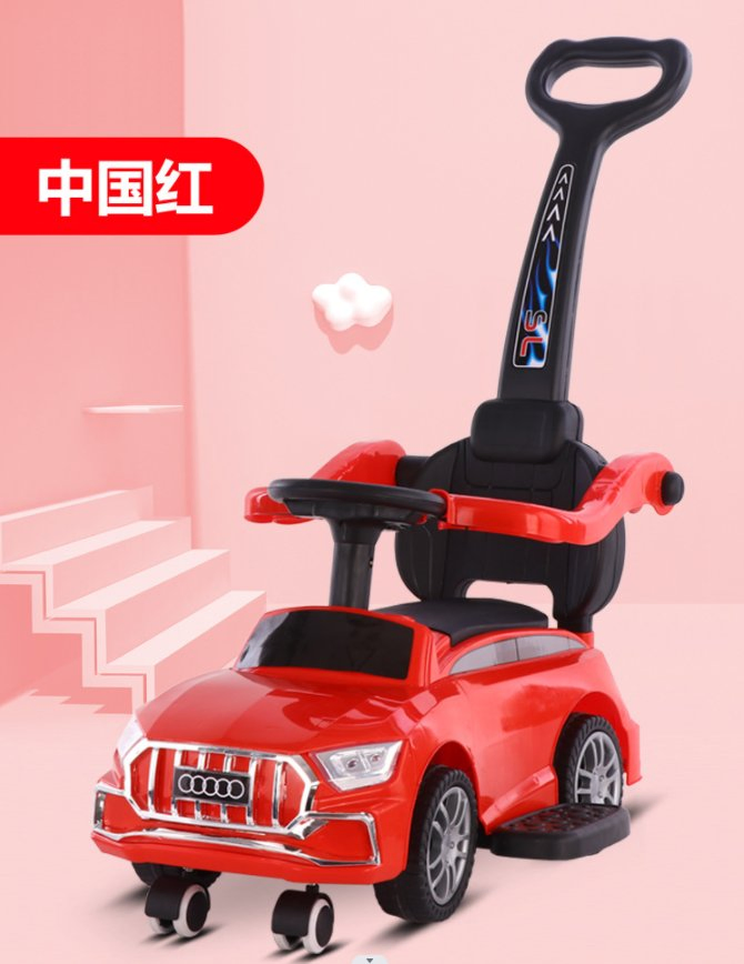 Kids Ride on Car Push Trolley Car Foot to Floor Toddler Toy Car with Handle Kids Swing Car
