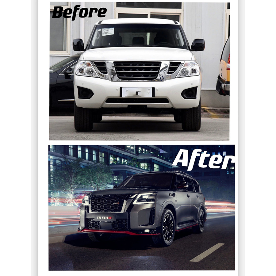 New Upgrade 2022 Car Accessories Parts PP Side Bar Grille Auto Front Rear Bumpers Body Kit for Nissan Patrol Y62 Nismo Model