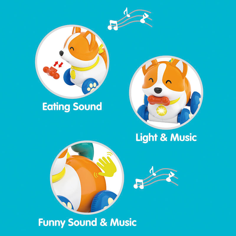 Juguete Wholesale Toddler Toys 1-3 Years Early Education Musical Dog Walkers and Pull-Toys Feature-Rich Plastic Push-Pull Car Set