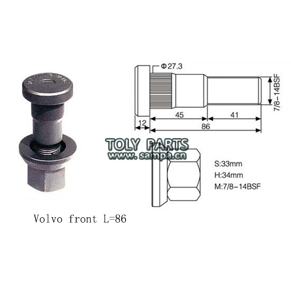 High Quality Auto Parts Wheel Hub Bolts Set for Trailer Track Parts