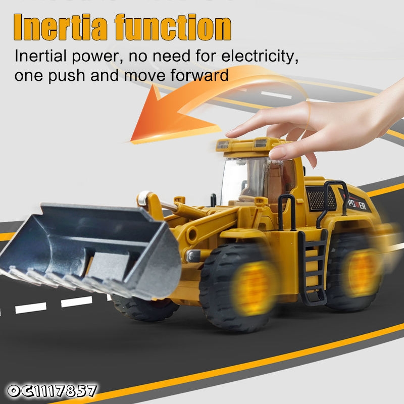 Hot Selling Custom Diecast Model Friction Vehicle Construction Trucks and Cars Bulldozer Toy for Kids Boys with Light and Music Wholesale of Toy Factory Cars
