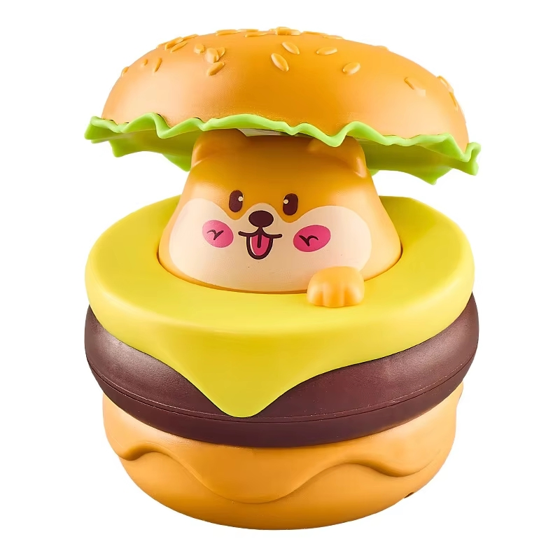 Popular Cross-Border Hamburger Car Toy Children's Inertial Pull Back Press Sliding Cartoon Cute Animal 4 Mixed Toy Car