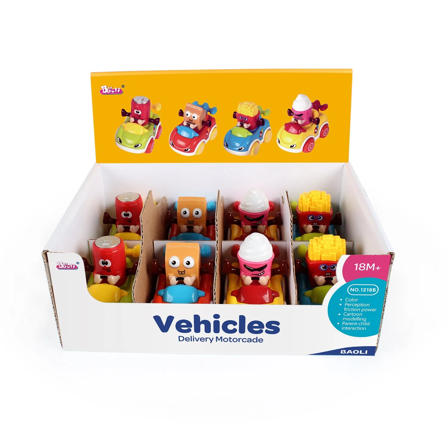Vibrant Cartoon Push Toy Cars for Fun Toddler Adventures