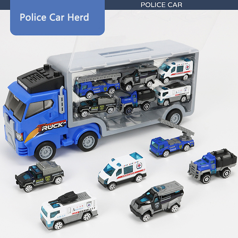 Mini1: 50 Simulated Engineering Car Toy Fire Truck City Transport Toy Car, Children's Die-Cast Model Toys, Alloy Pull Back Wholesale Toy Car