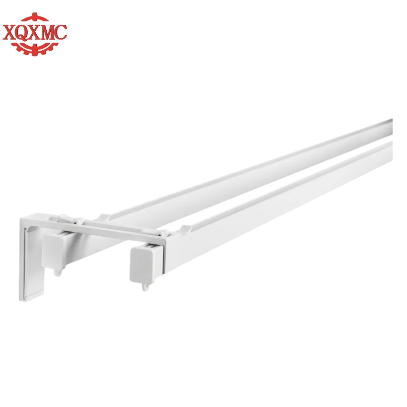 Bearing Wheel Silent Aluminum Alloy Curtain Track Slide Pulley Top Mounted Side Rail Curtain Rod Single Track Double Straight Track