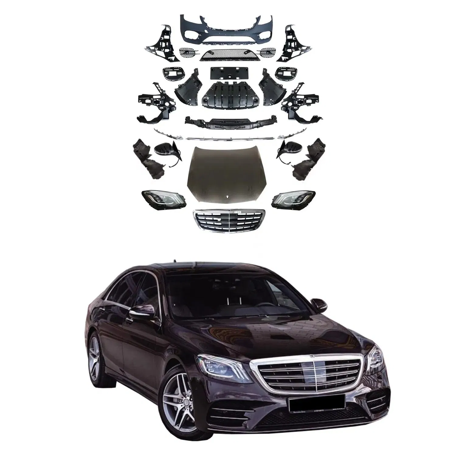 Upgraded Car Parts PP Body Kit for Mercedes B-Enz W221 2008 2013 Facelift S450 Model