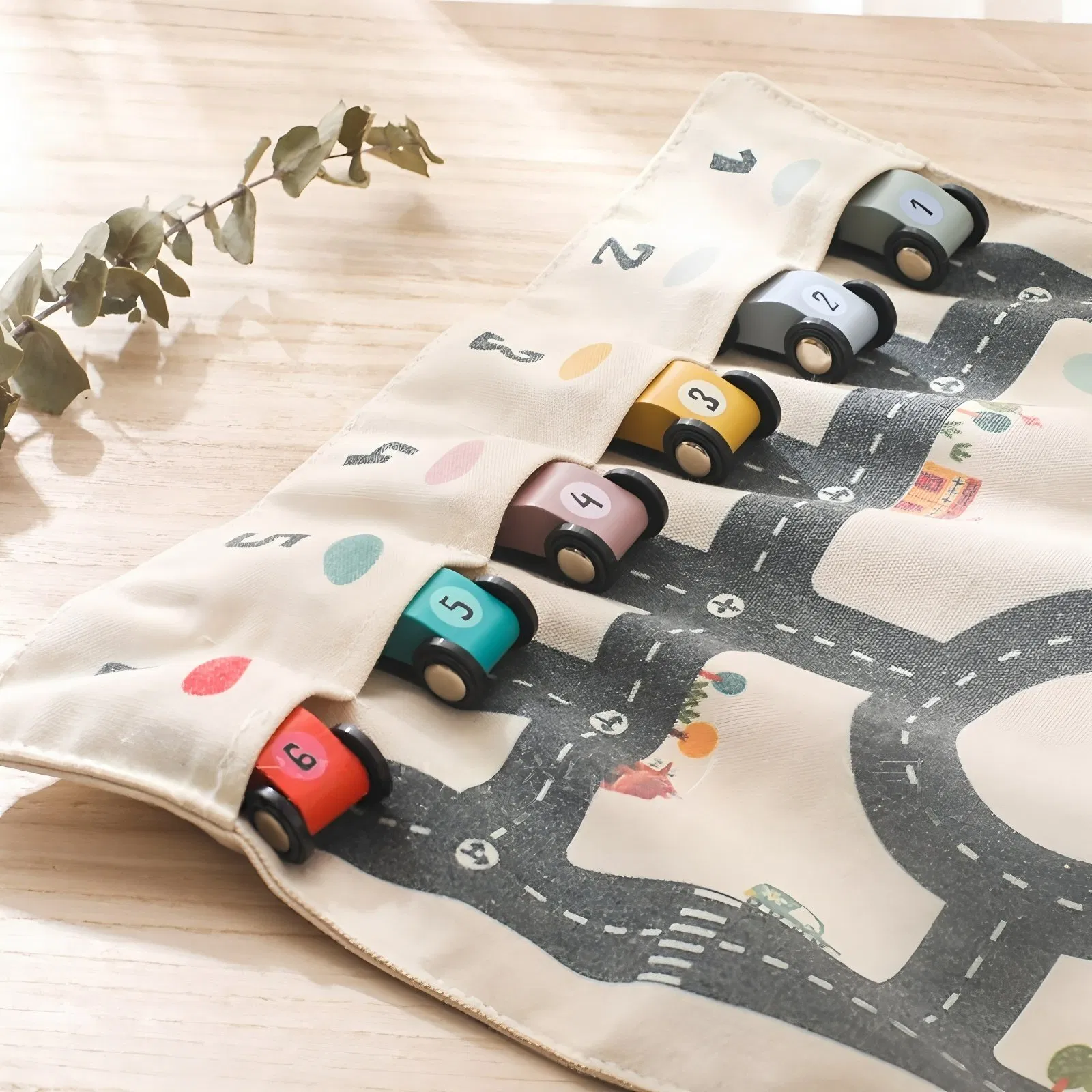 Baby Montessori Wooden Push Children Track Wooden Car Toy