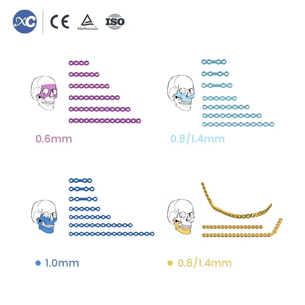 Cmf Orthopedic Medical Maxillofacial Titanium Plate and Screw Locking Implant Plate