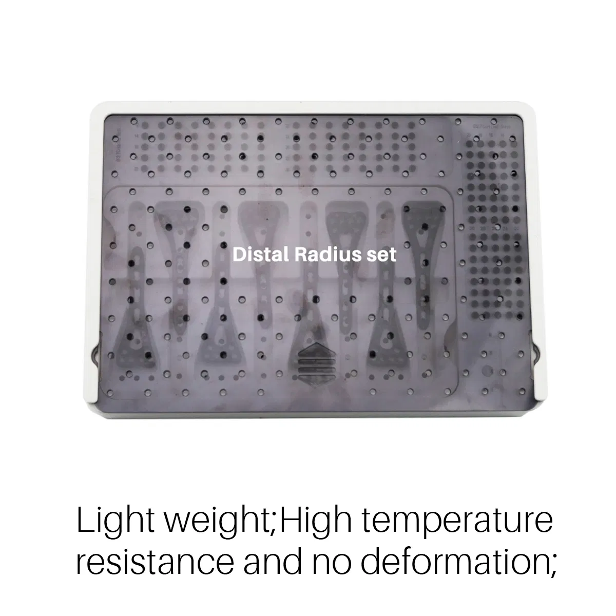 Orthopedic Implant Distal Radius Locking Plate Instrument Set with Plate and Screws