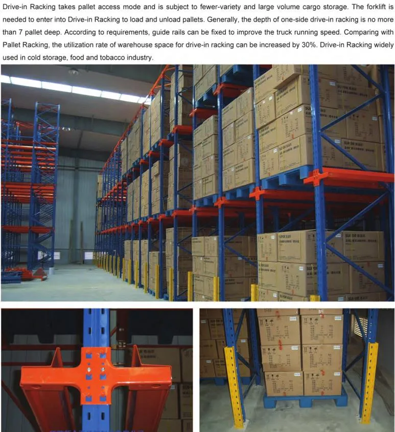 Fifo Type Heavy Duty Drive in Racking System for Cold Room Storage
