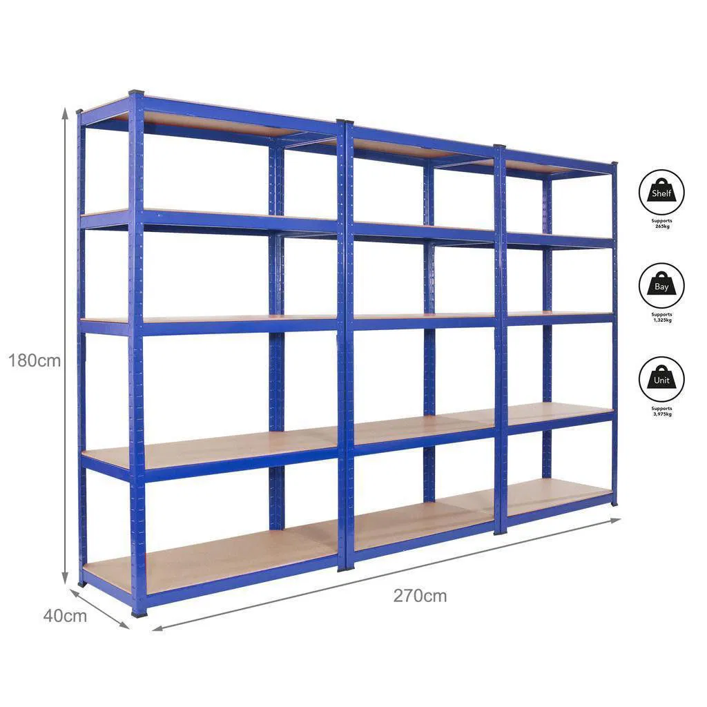 Heavy Duty Adjustable 5 Layer Stacking Boltless Rivet Steel Storage Shelving