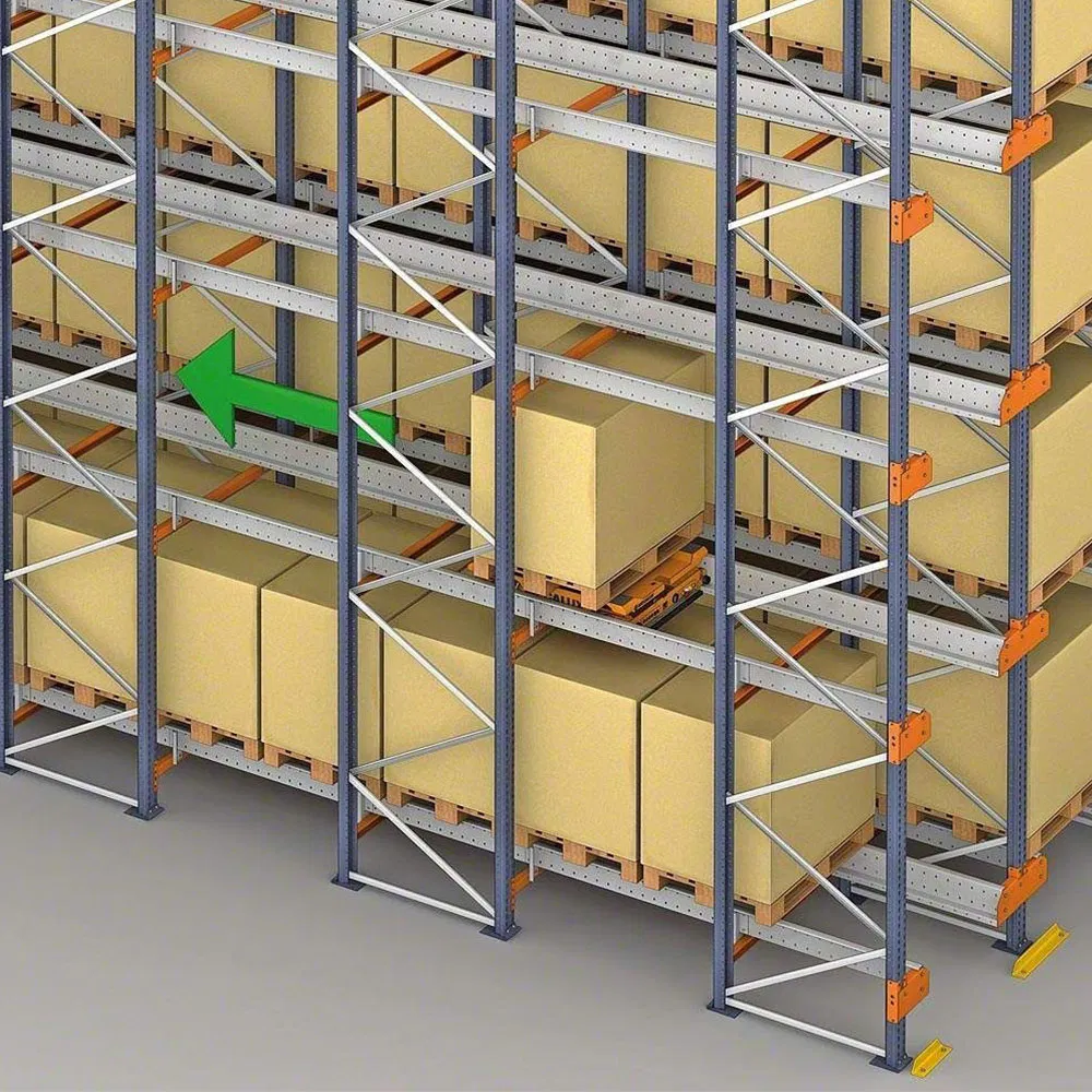 High Density Storage Automatic Radio Shuttle Racks Electric Pallet Control Racking System