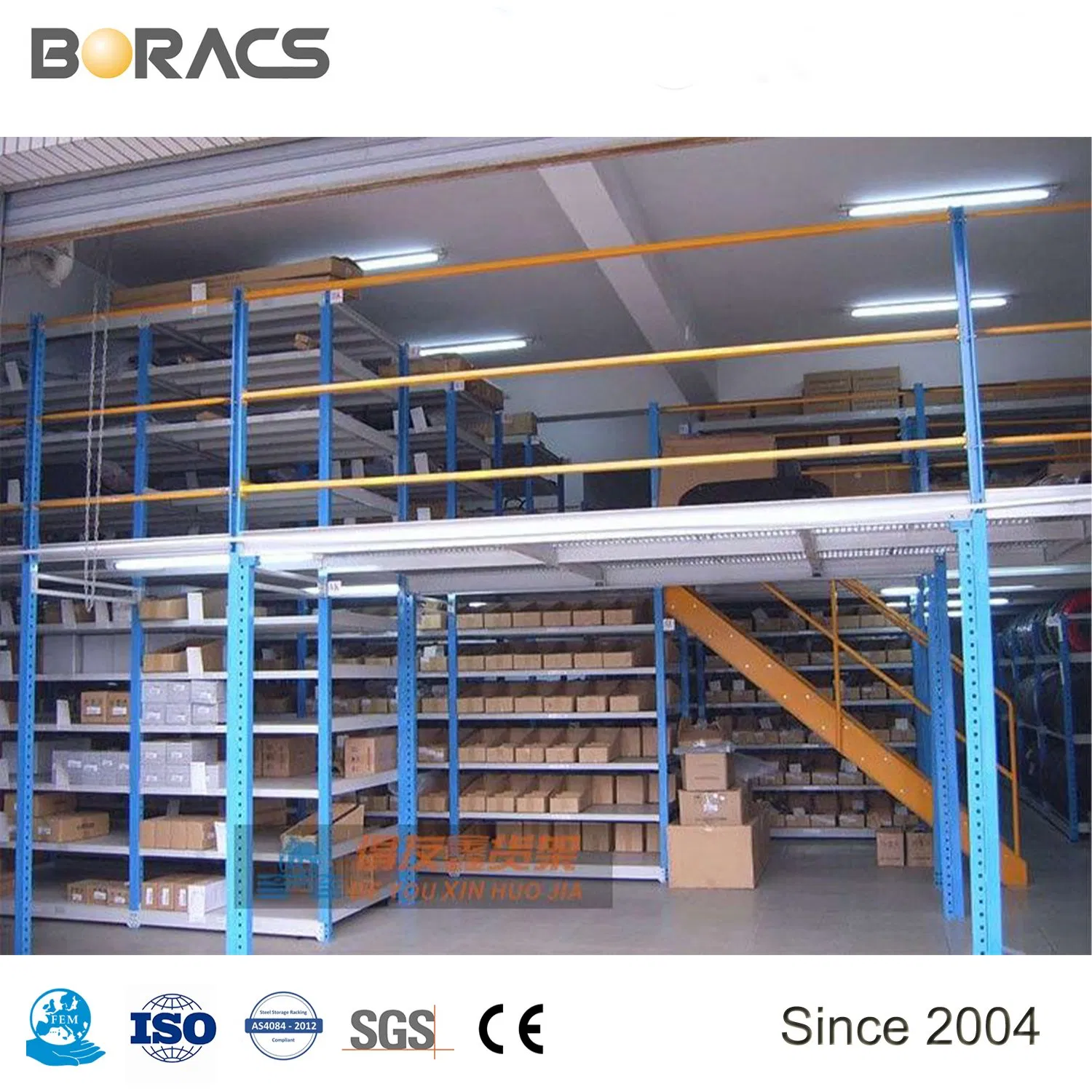 High Density Warehouse Mezzanine System for Vertical Storage Maximization