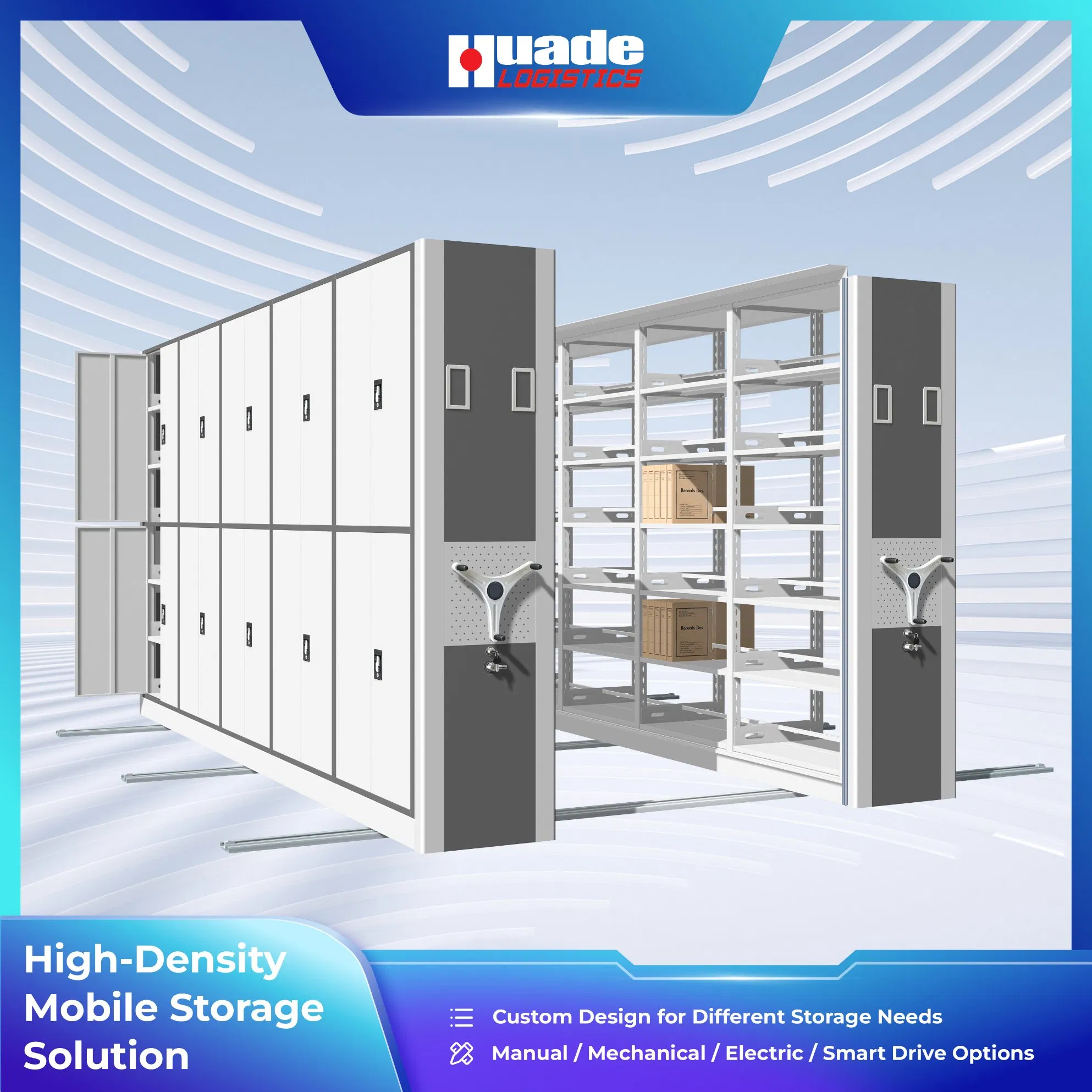 China Intelligent Mobile Shelving System for Archive Filing Cabinet Storage Solutions