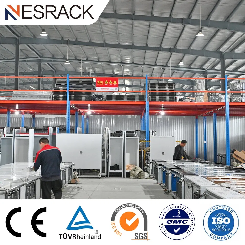 Heavy Duty Industrial Thickened Steel Metal Warehouse Mezzanine Shelves for Large Equipment with Use High-Load-Bearing Reinforced