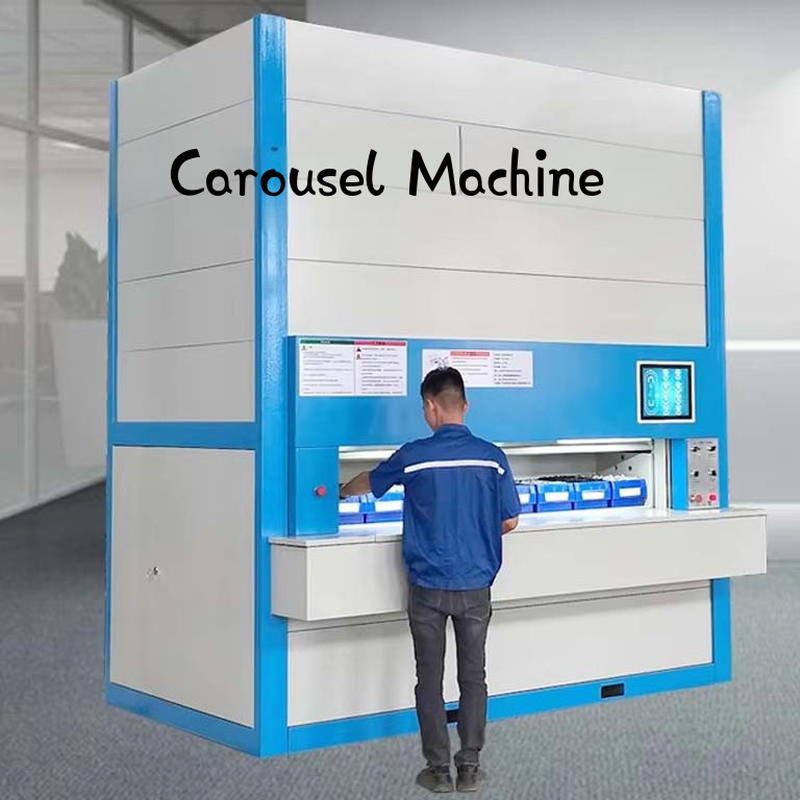 Dynamic Vertical Carousel Storage System for Warehouse Cargo Picking up Organization and Efficiency