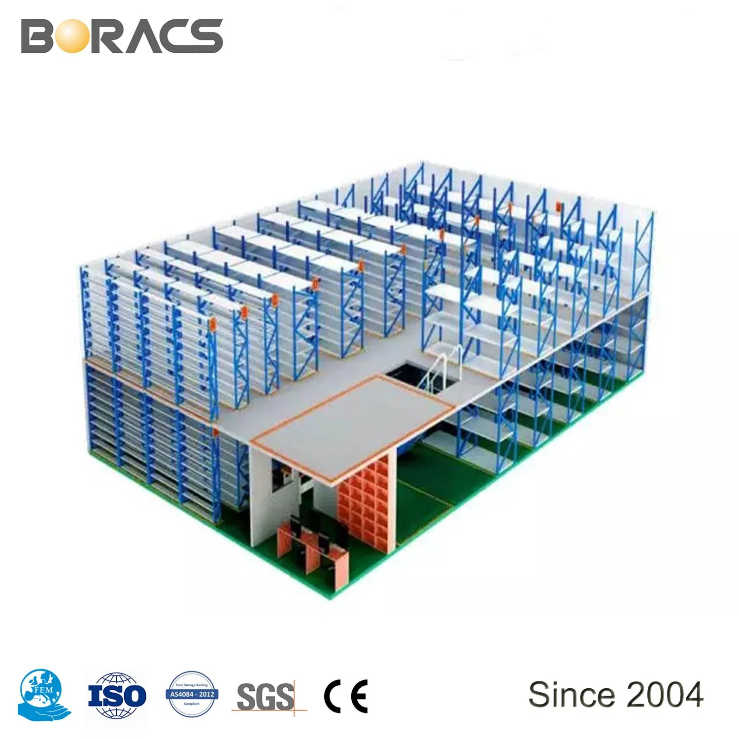 High Density Warehouse Mezzanine System for Vertical Storage Maximization