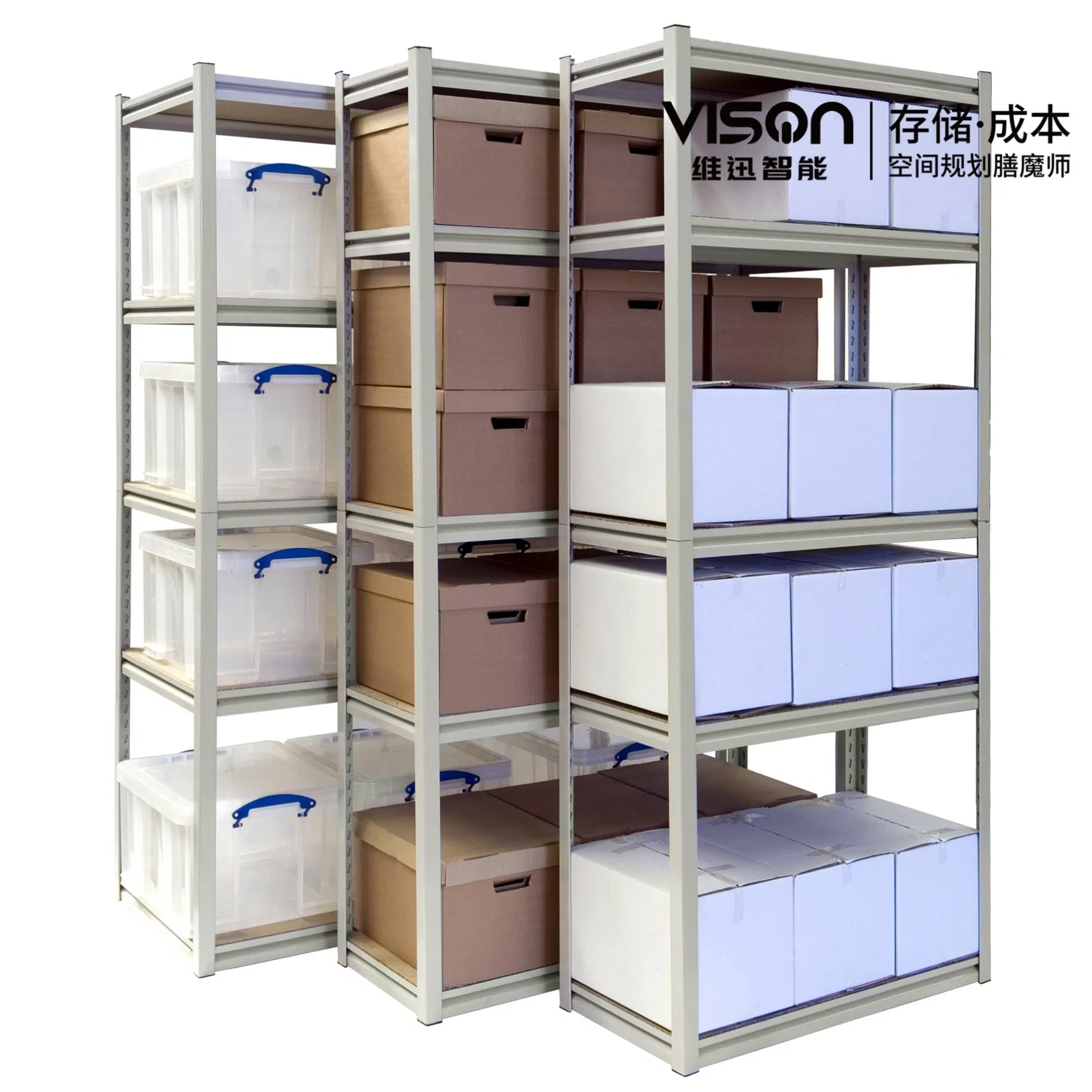 Z Beam Adjustable Steel Boltless Rivet Rack Shelves Galvanised Metal Steel Boltless Modular Shelving