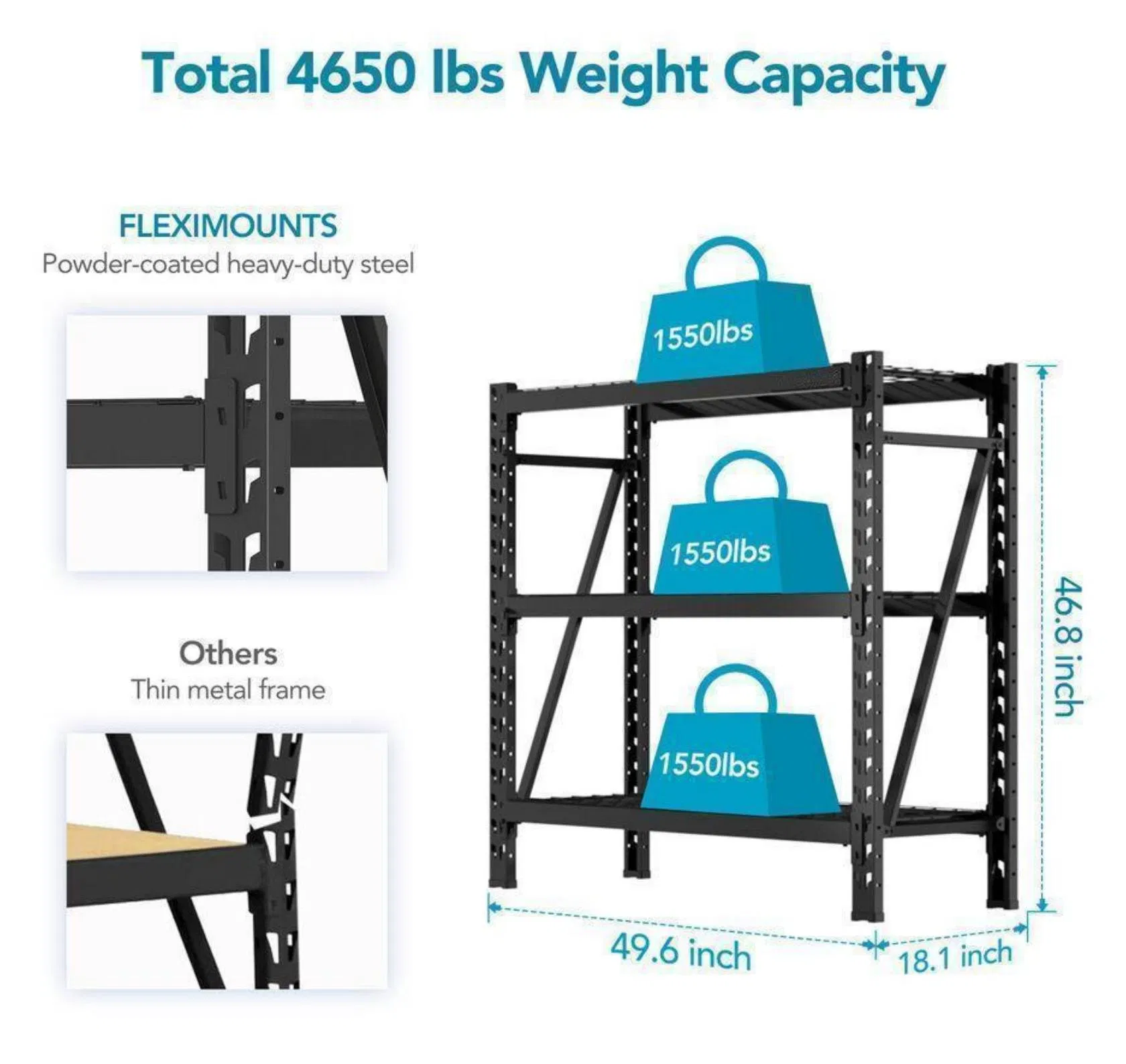 Industrial Shelf Heavy Duty Storage Metal Warehouse Garment Rack System for Mezzanine Shelf Shelves