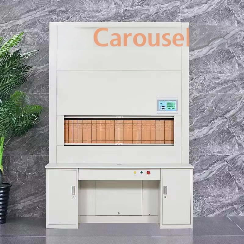 Dynamic Vertical Carousel Storage System for Warehouse Cargo Picking up Organization and Efficiency