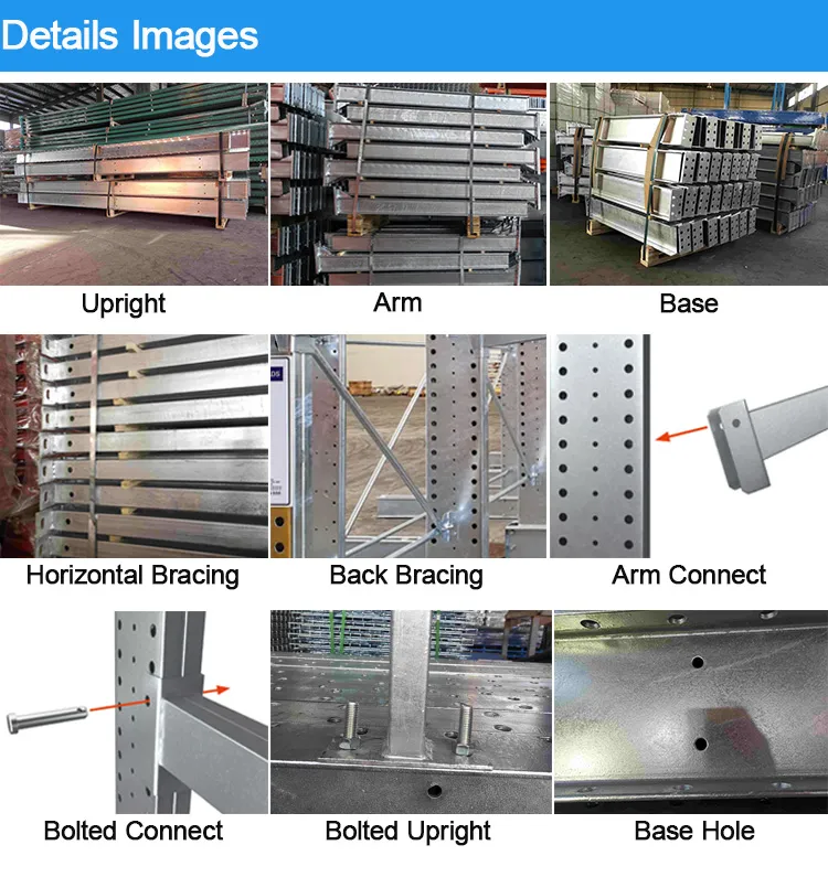 Galvanized Warehouse Heavy Duty Cantilever Racking System