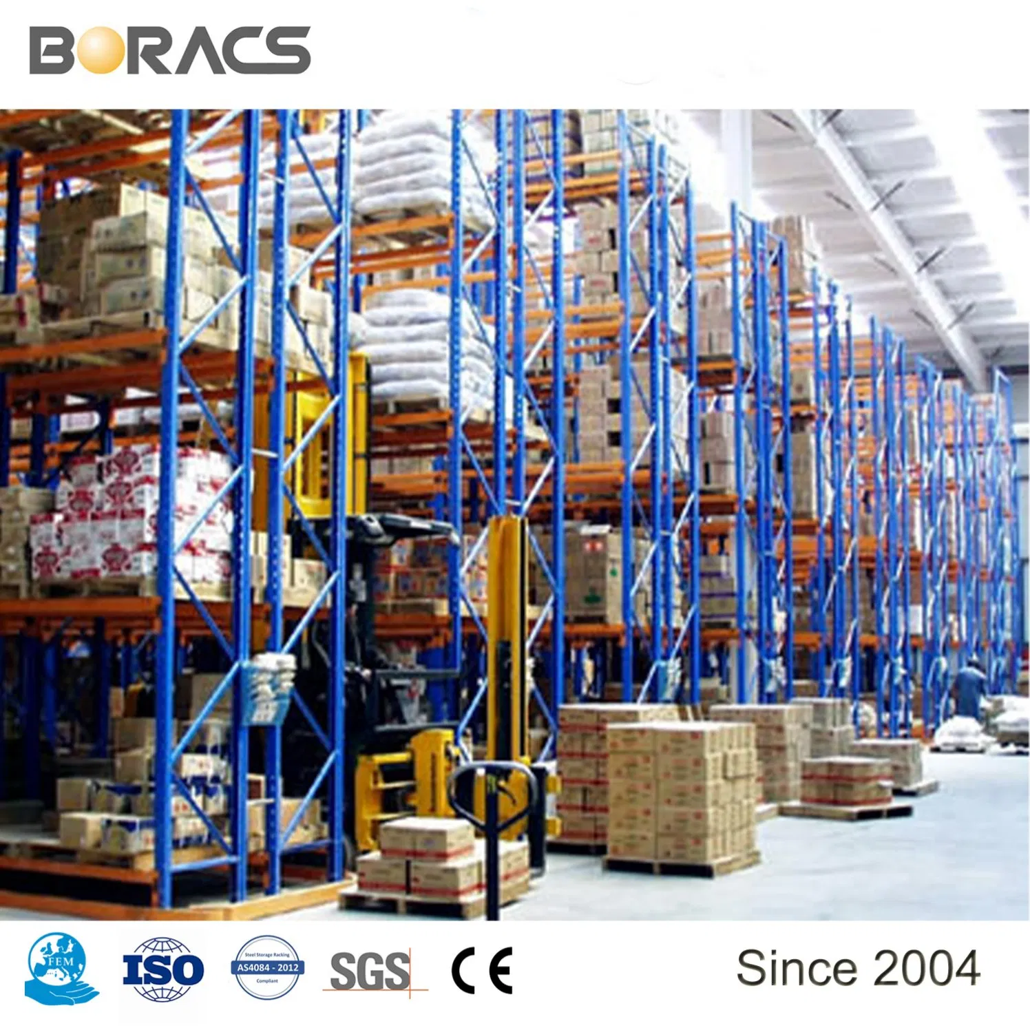 75mm Pitch Adjustable Heavy Duty Industrial Warehouse High Density Very Narrow Aisle Rack Van Racking System