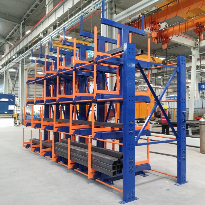 Sheet Metal Pipe Storage Racking System with Electric Telescoping Cantilevers
