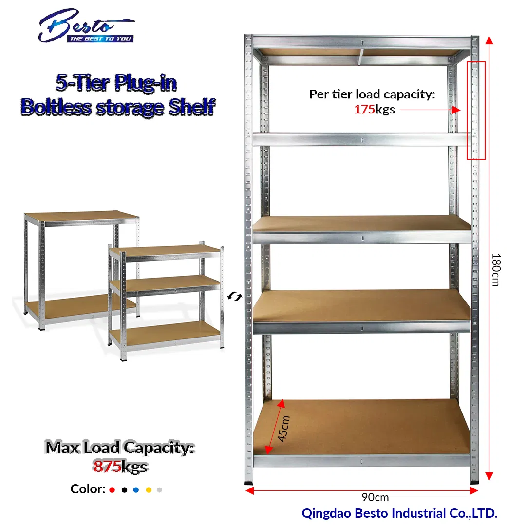 Heavy Duty 5 Tier Steel Muscle Rack Storage Adjustable Metal Shelf