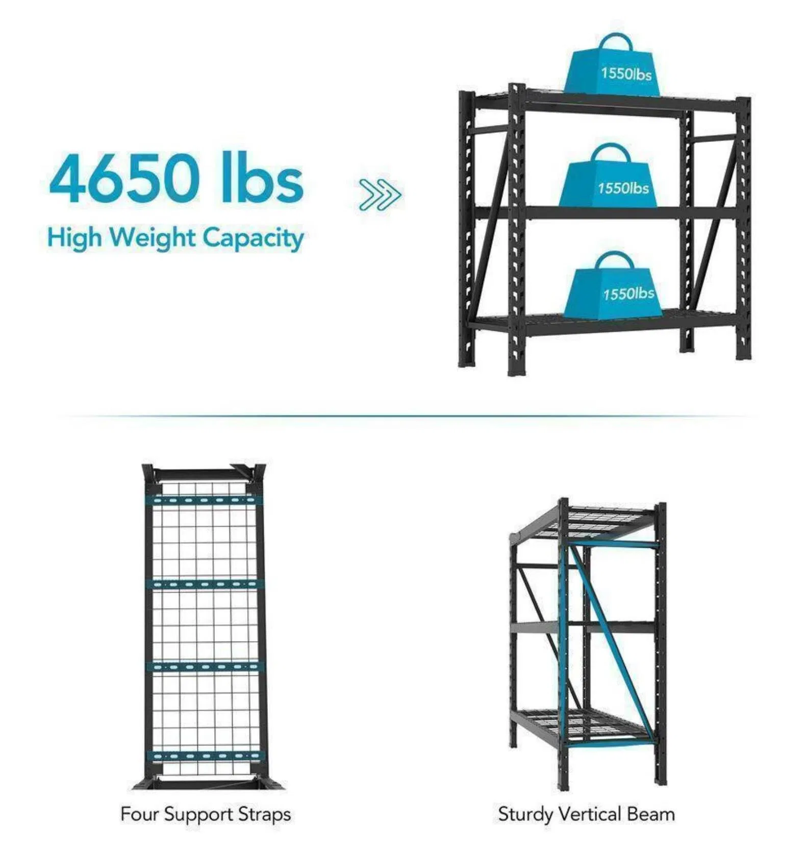 Industrial Shelf Heavy Duty Storage Metal Warehouse Garment Rack System for Mezzanine Shelf Shelves