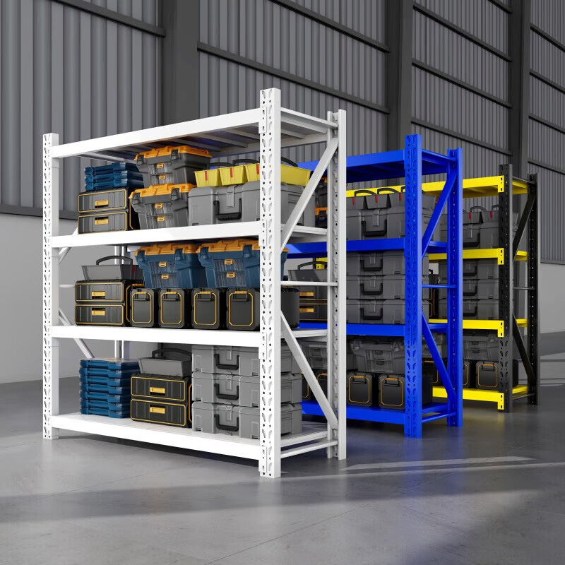 Light Medium Duty Adjustable Steel Storage Shelving for Industrial Warehouse Storage