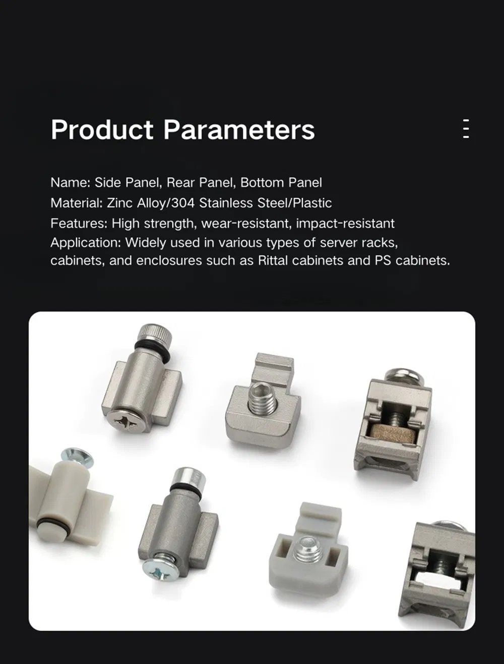 Stainless Steel Heavy Duty Industrial Rittal Cabinet Rear Panel Accessory