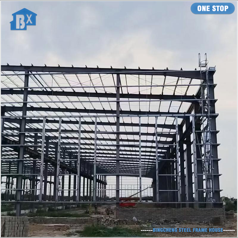 Prefabricated Heavy-Duty Steel Frame Workshop Featuring Spacious Interior Layout