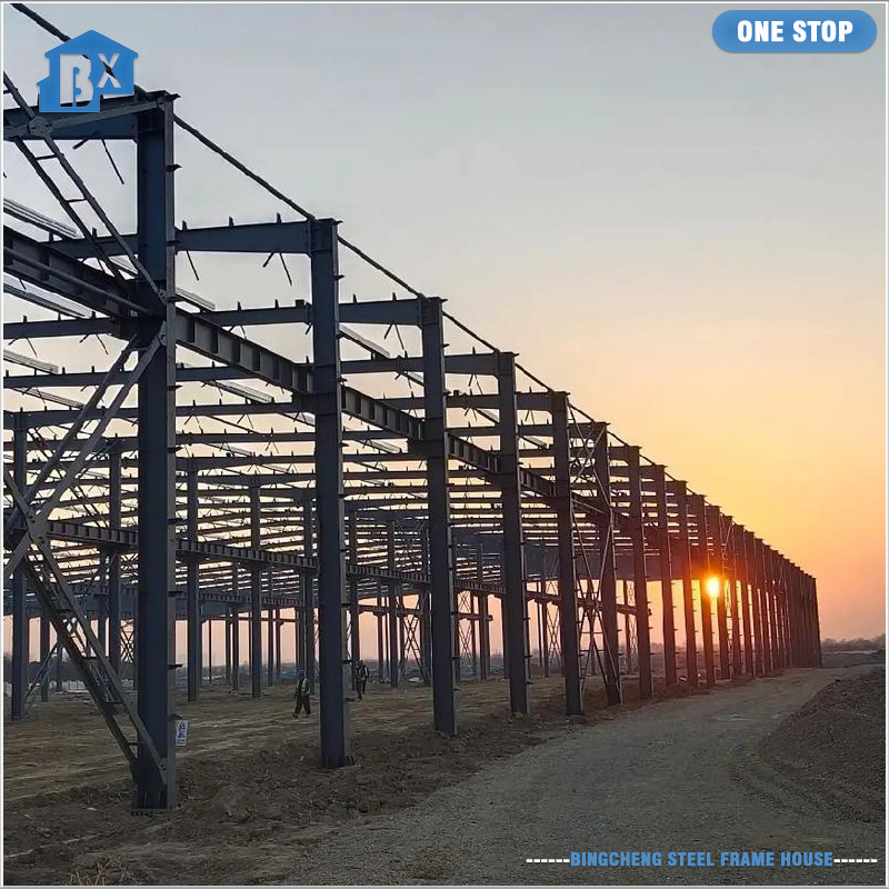 Prefabricated Heavy-Duty Steel Frame Workshop Featuring Spacious Interior Layout