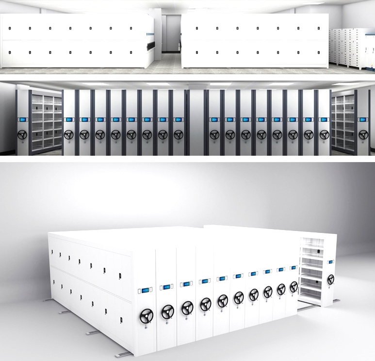 High Density Steel Mobile Shelving Storage System for Archives and Document