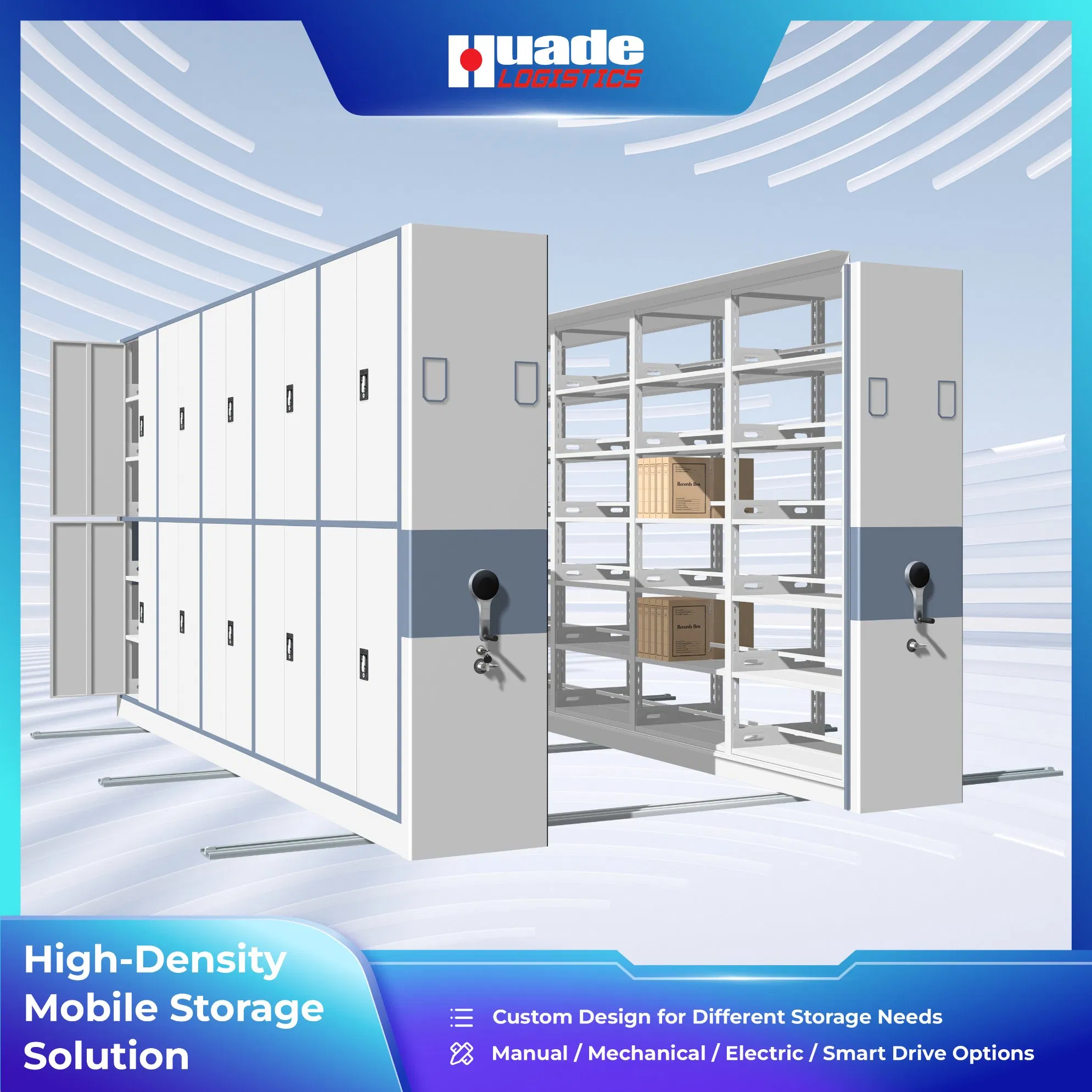 China Intelligent Mobile Shelving System for Archive Filing Cabinet Storage Solutions