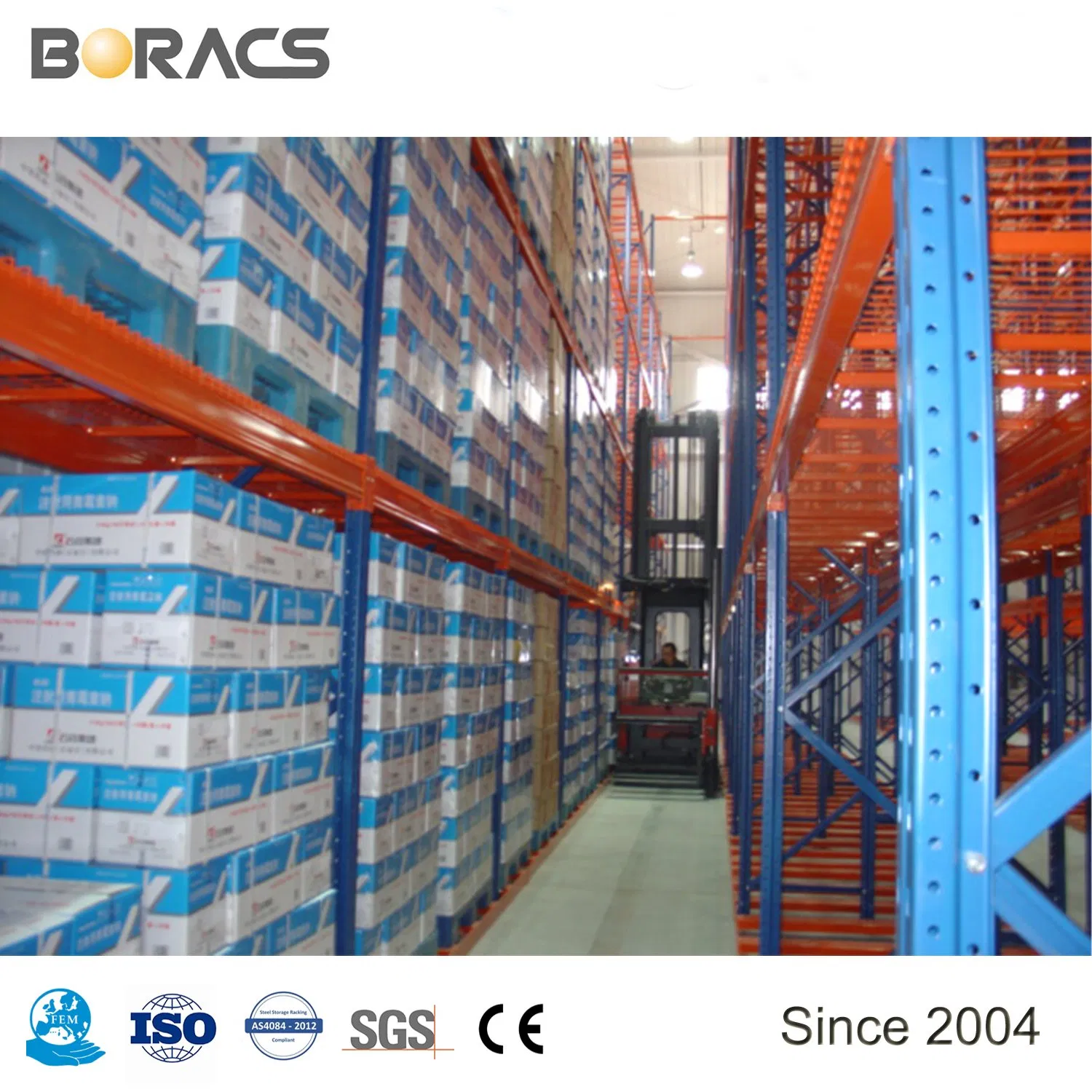 Intelligent Warehouse Increase Space Usage Storage Racks Very Narrow Aisle Pallet Rack / Vna Racking System
