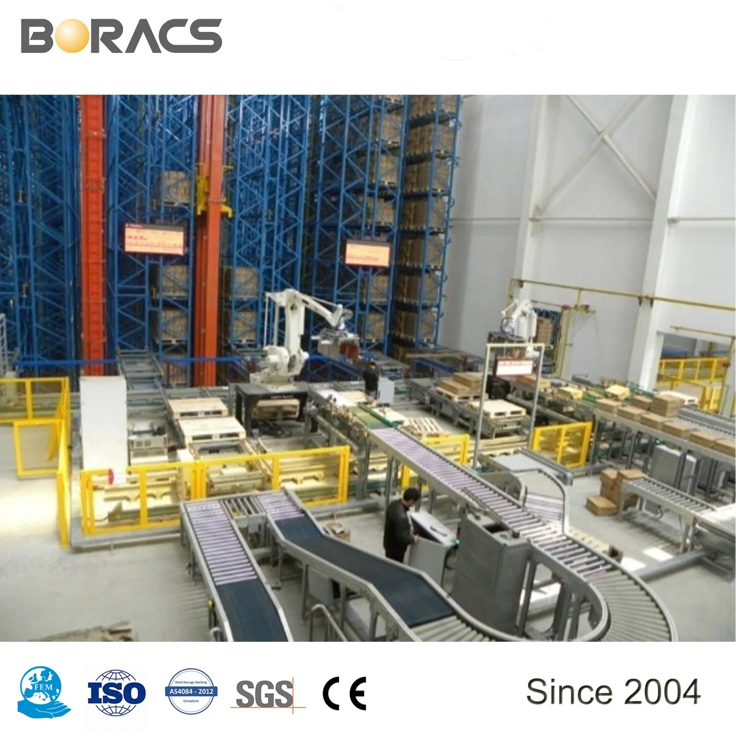 High Density Automatic Logistics Equipment as/RS Stacker Crane System for Warehouse Rack Storage