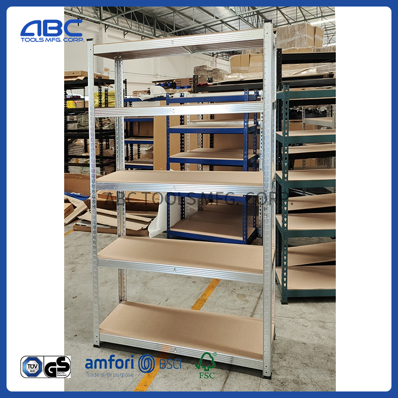 Heavy Duty Adjustable 5 Layer Stacking Boltless Rivet Galvanized Steel Storage Shelving