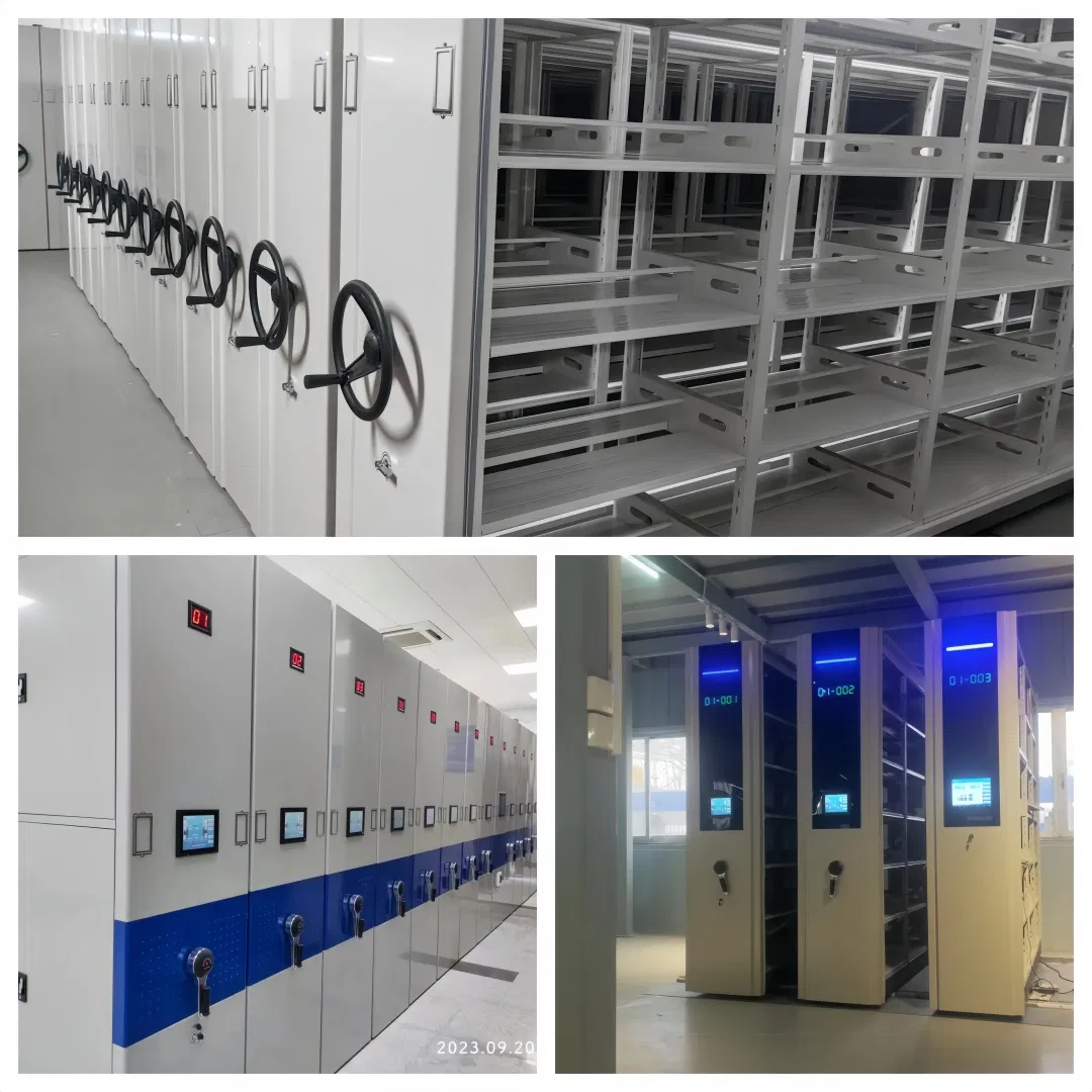 High-Density Mobile Systems Manual Mobile Shelving Compact Custom Colors Archive Mobile Racks Electric Track System Custom Medical Record Storage Systems