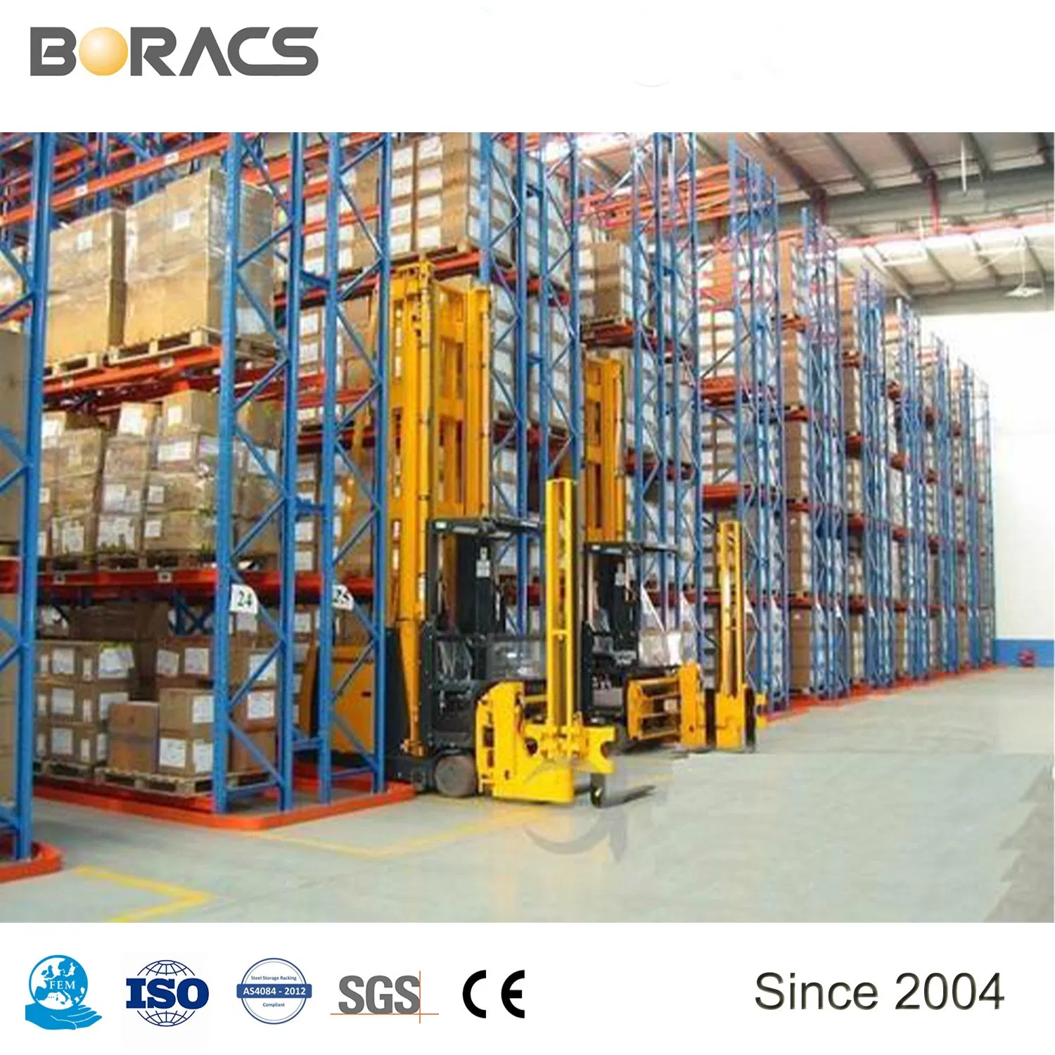 75mm Pitch Adjustable Heavy Duty Industrial Warehouse High Density Very Narrow Aisle Rack Van Racking System