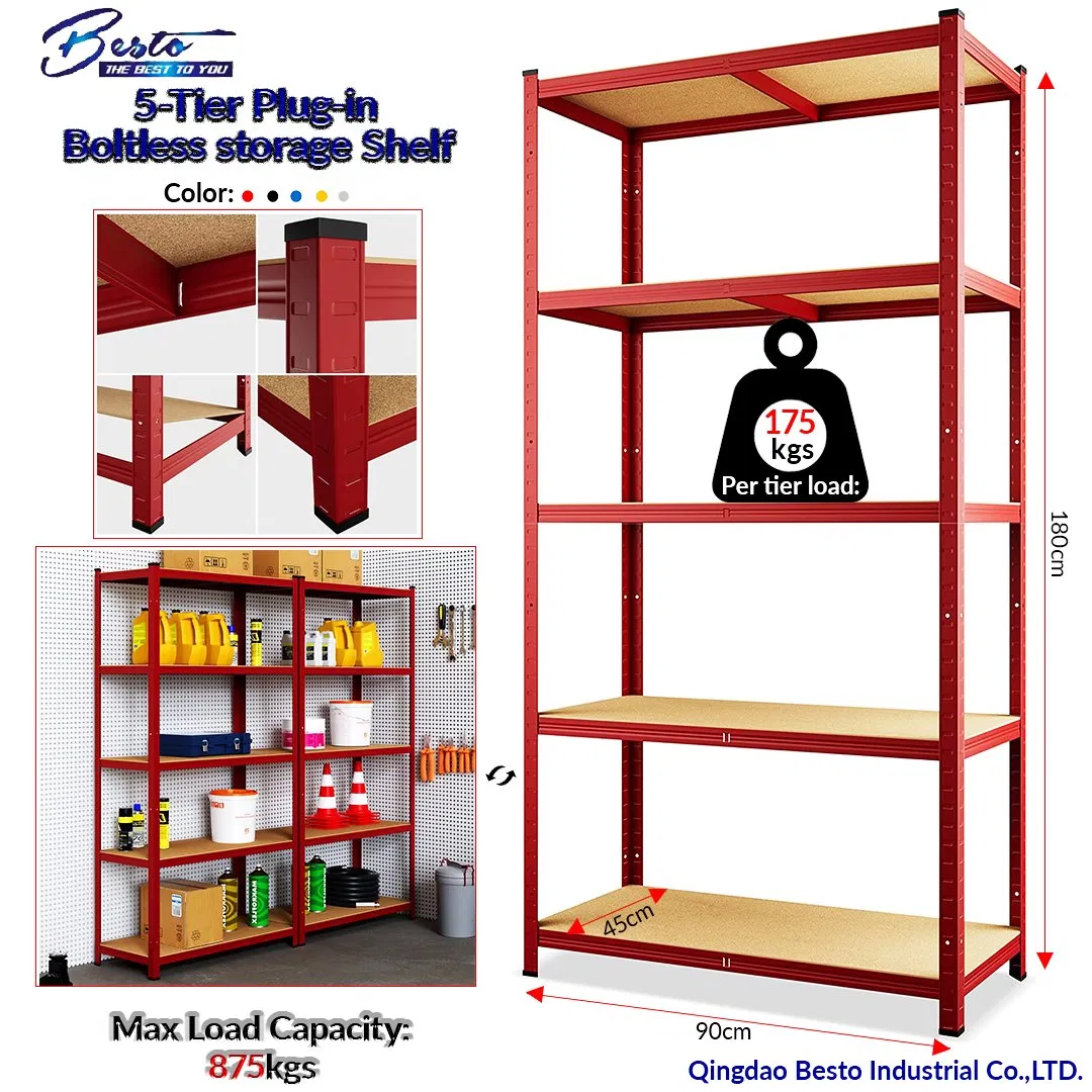 Heavy Duty 5 Tier Steel Muscle Rack Storage Adjustable Metal Shelf