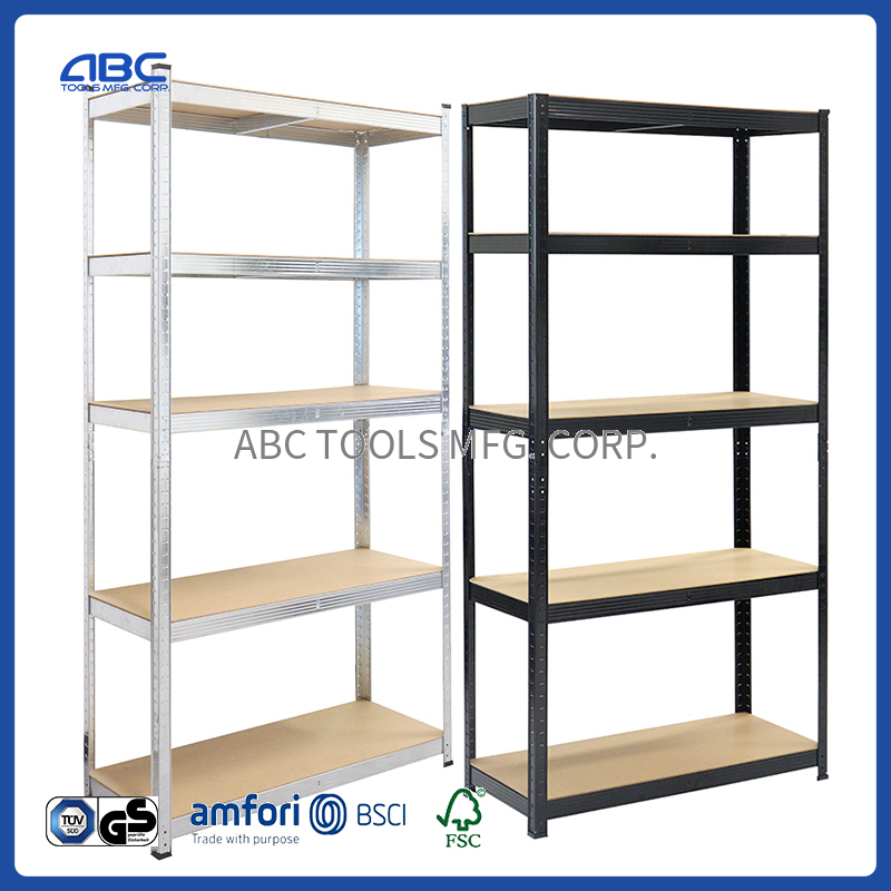 Assembled No Rivet Tier Shelving Metal 5 Layer Boltless Steel Shelf