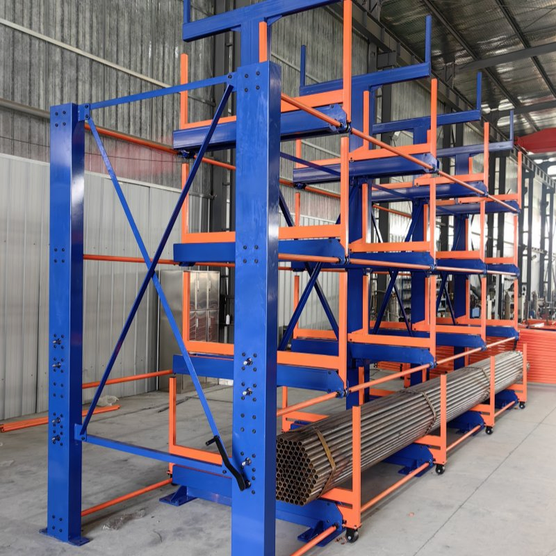 Sheet Metal Pipe Storage Racking System with Electric Telescoping Cantilevers