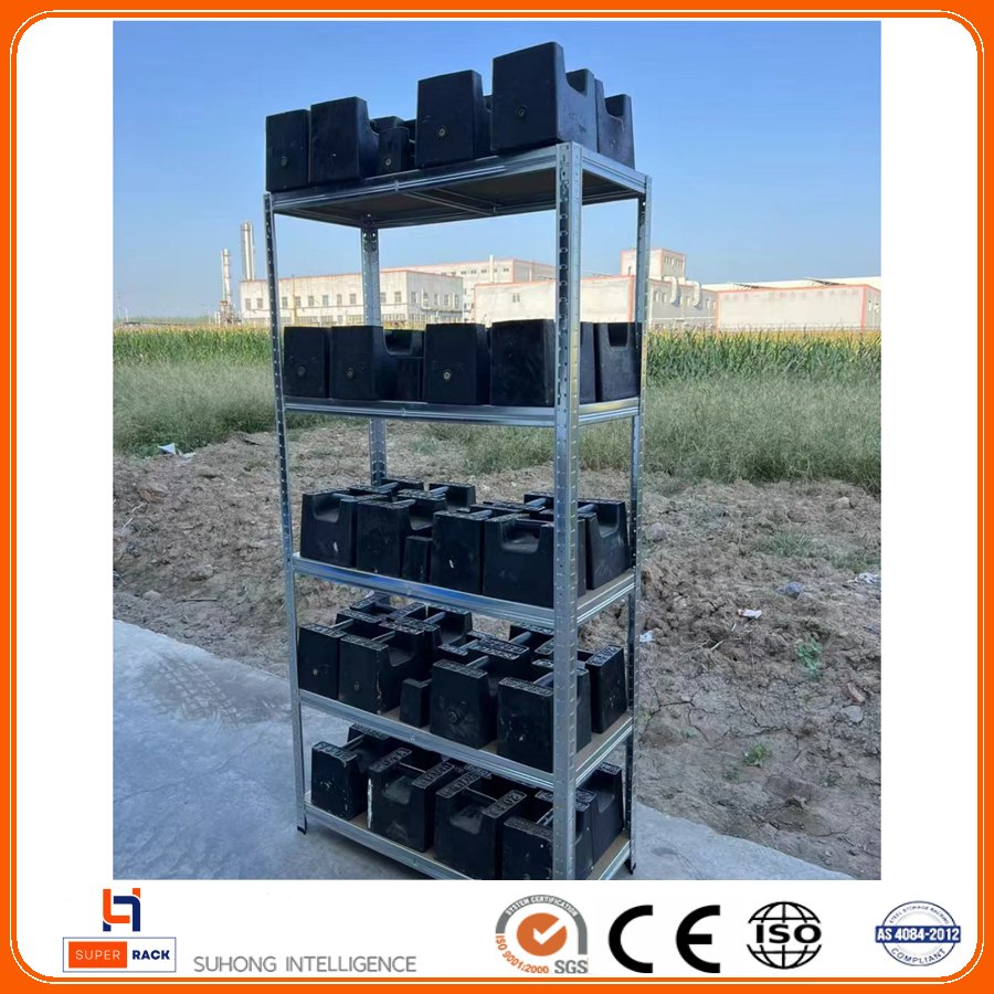 Adjustable 5 Layer Stacking Boltless Rivet Galvanized Steel Long Span Shelving Galvanized Sheet Storage Shelves