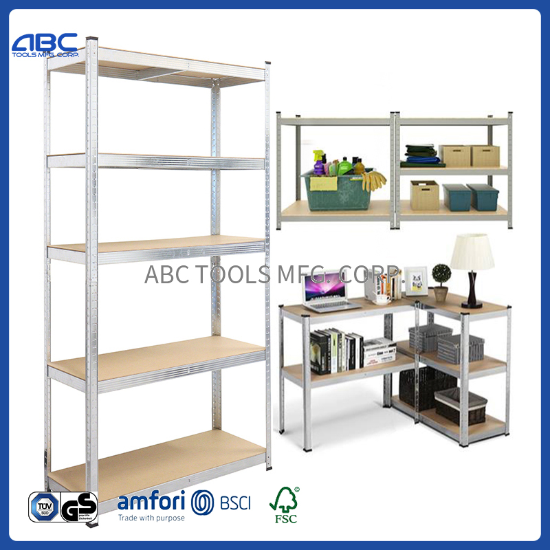 Assembled No Rivet Tier Shelving Metal 5 Layer Boltless Steel Shelf