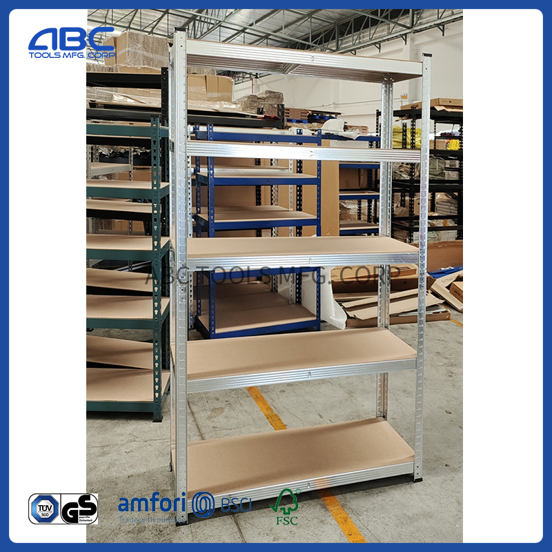 Assembled No Rivet Tier Shelving Metal 5 Layer Boltless Steel Shelf